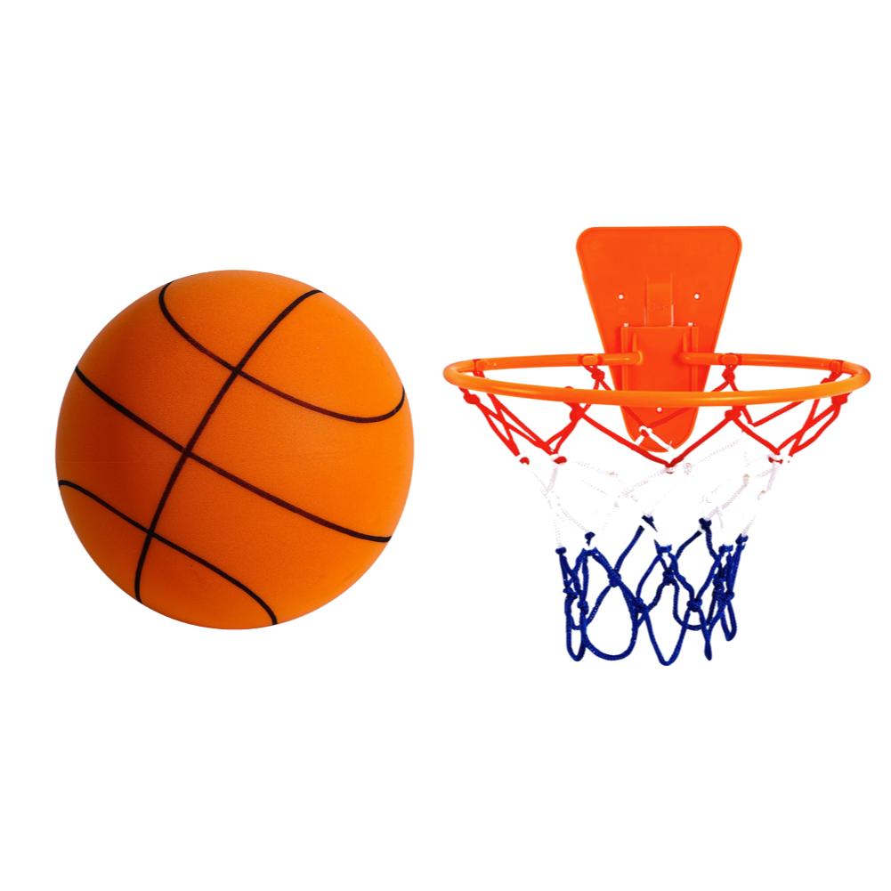 Silent Basketball Foam Size 7/5 Grooved Airless Foam Basketball for Quiet Dribbling Indoor Training Mute Bounce Basketball Ball