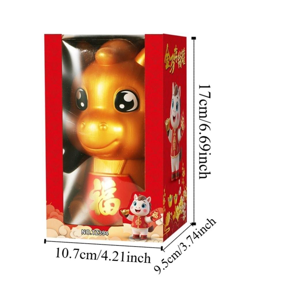 Langlebiges goldenes Cartoon-Sparschwein, verdickt, sturzsicher, Tierkreiszeichen Pferd, Münzglas, langlebige Glücksmünz-Spardose, Geschenk