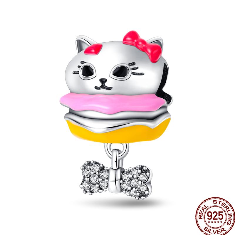 Copper Dessert Afternoon Tea Series Pink Zircon Sweets Playground Series Suitable Fit Pan Original Bracelet Diy