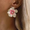E11110 exaggerated color drip earrings, sweet and elegant personality metal flower stud earrings