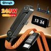 240W 2-in-1 Type C to USB C Fast Charging Data Cable Foldable Phone Holder Type C Fast Charging cabo For 17