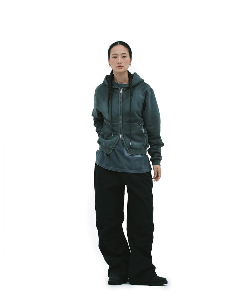 Defgarments Pig Brushed Hood Zipup [Charcoal]