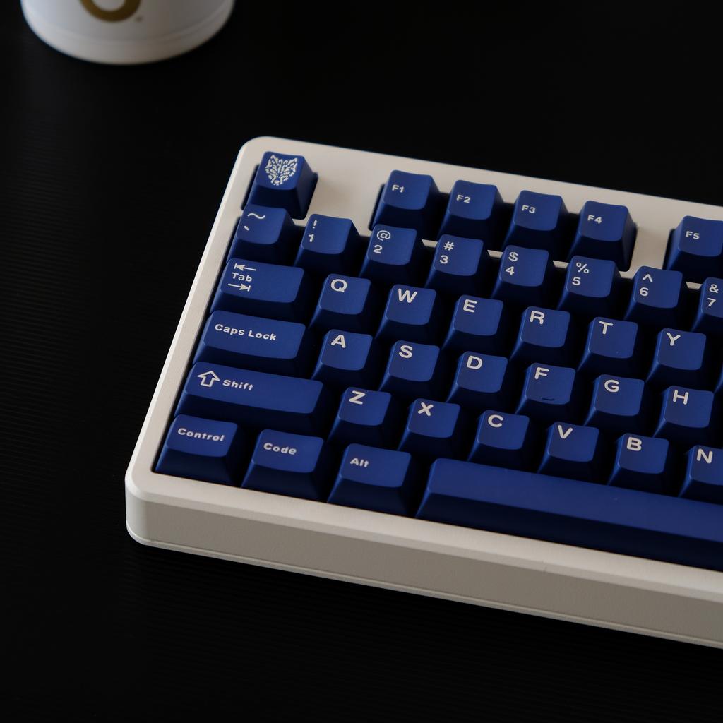 114 Keys Ink Blue Double Shot PBT Keycaps Cherry Profile Custom Keyboard Key Caps for Gateron MX Switches Gaming Keyboards