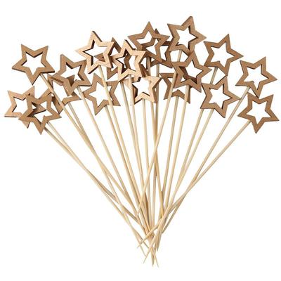 50 Pcs 5.5 Inch Five Pointed Star Bamboo Skewers Bamboo Disposable Fruit Bamboo Skewers Disposable Bamboo Fruit Skewers Fruit