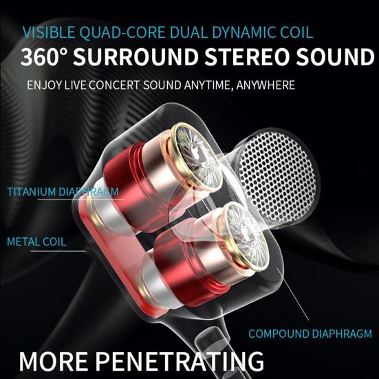Wired Earbud Stereo Surround High Clarity Calls Playing Games Listening To Music Bass 90 Degree Bend Plug Wired Headset Men Accessories