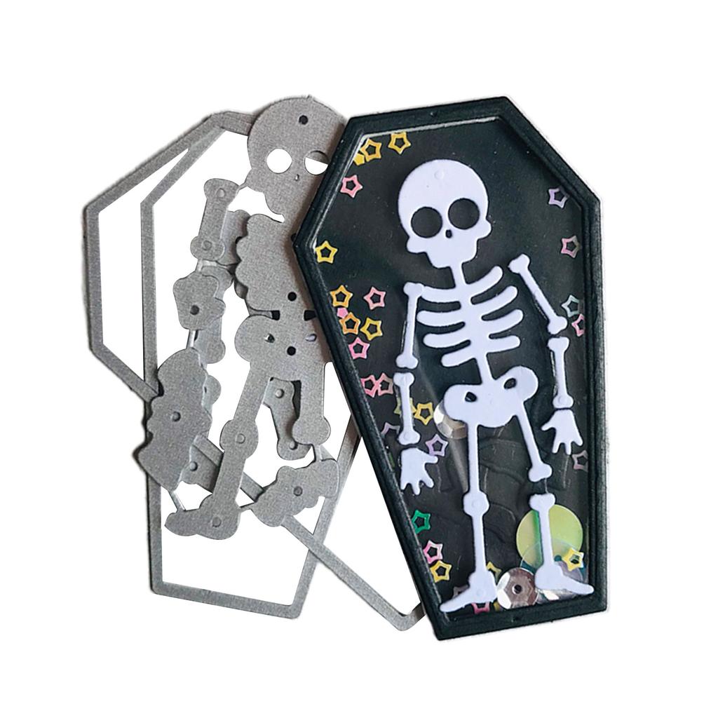 Halloween Skull Coffin Metal Cutting Dies Photo Album Decoration Accessories DIY Crafts for Journal Diary Decoration