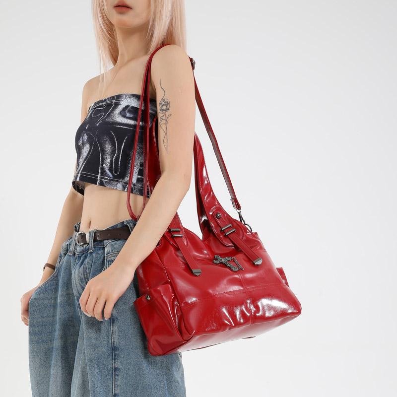 Fashi PU Zipper Casual Shoulder Bags Advanced Sense Large Capacity Underarm Bag 2026 New Versatile Ccise Commute Tote Bag