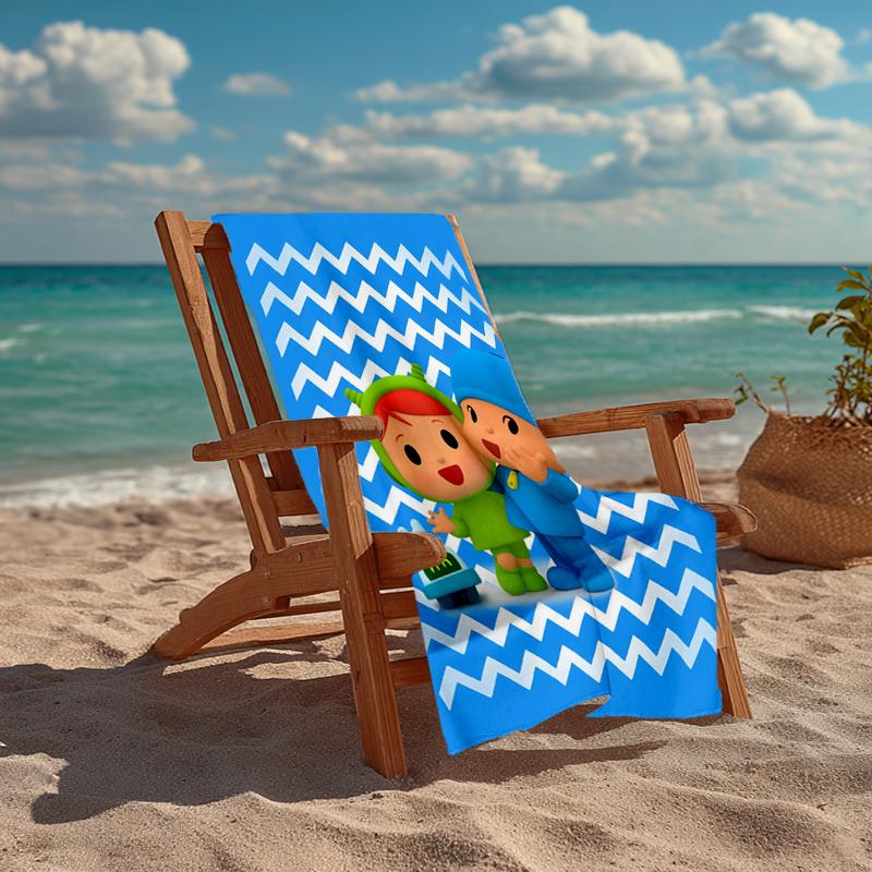 Ultra-Soft Beach Towel with Pocoyo Theme,Ideal for Pool - Camping, Diving - Perfect Travel Essential, Vibrant Beach Towel.
