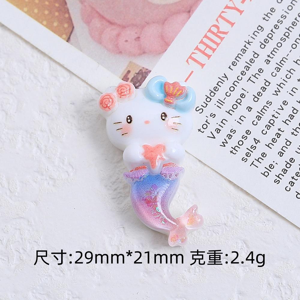 12/120PCS Cute Little Animal Mermaid Cartoon Handmade DIY Cream Glue Resin Small Accessory Jewelry Phone Case Handmade Material