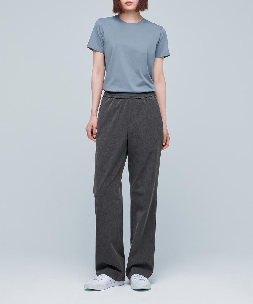 MUSINSA STANDARD Genderless Wide Banding Slacks [Medium Gray]