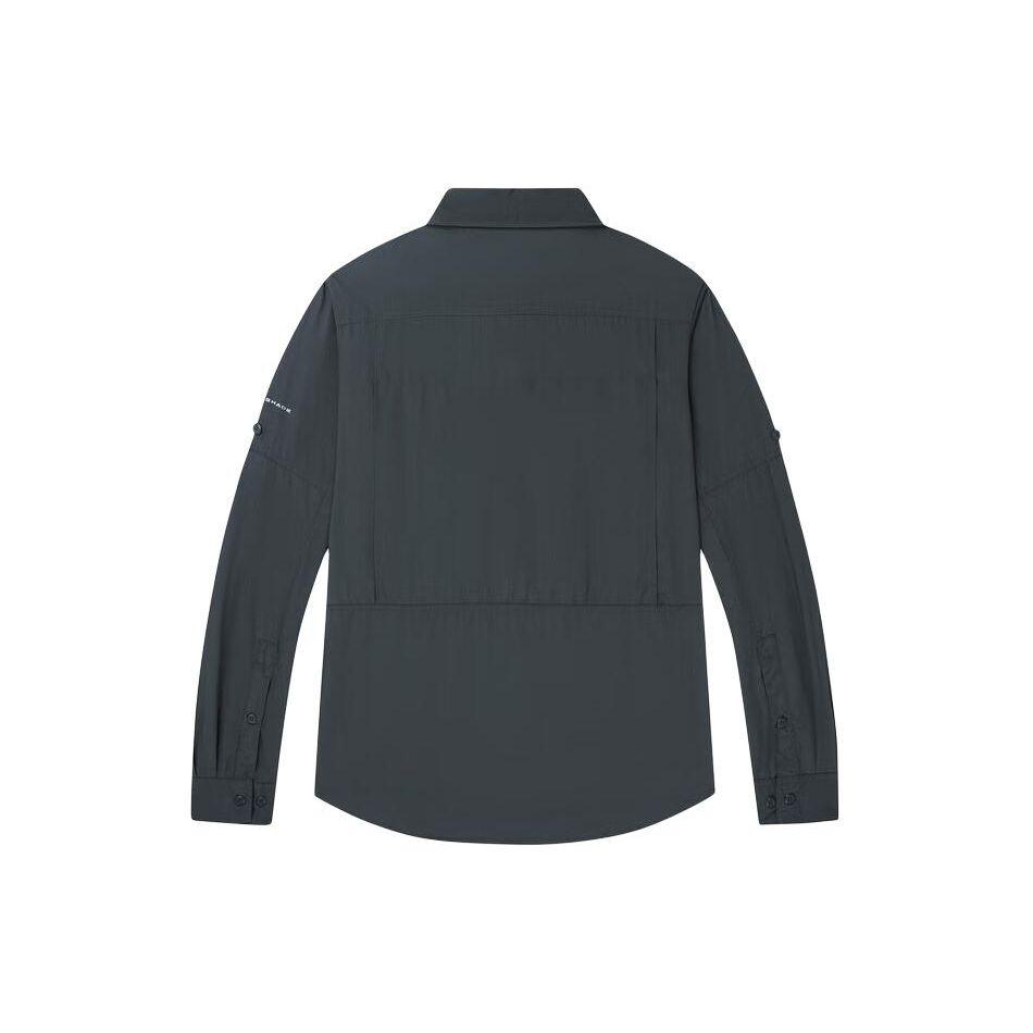 Columbia Solid Color Sun Protection Quick-Dry Long Sleeve Shirt Men shirts Dark-Gray AE0651-028