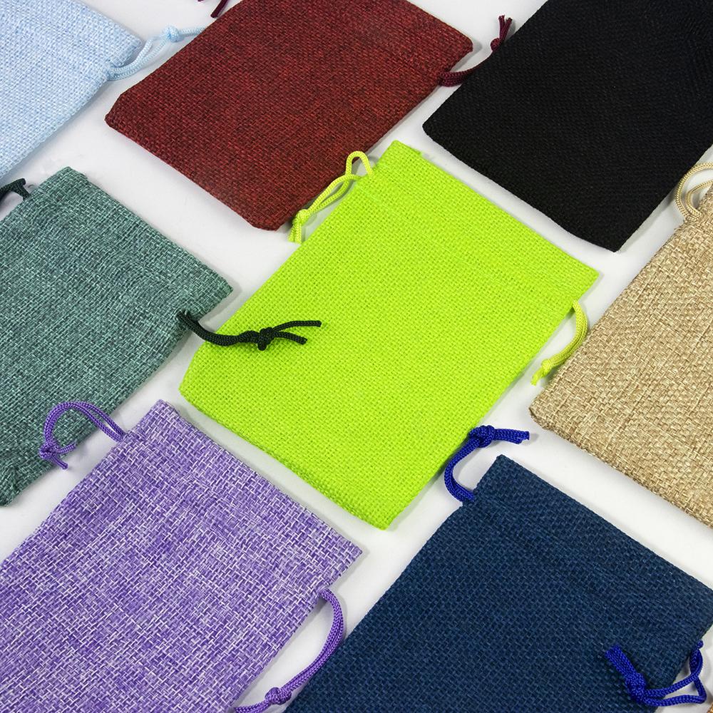 Dice Bag, 10pcs 93mm*125mm Jewellery Bags Burlap Pouch with Drawstring for Jewellery Tarot Dice Gift Packaging Bags