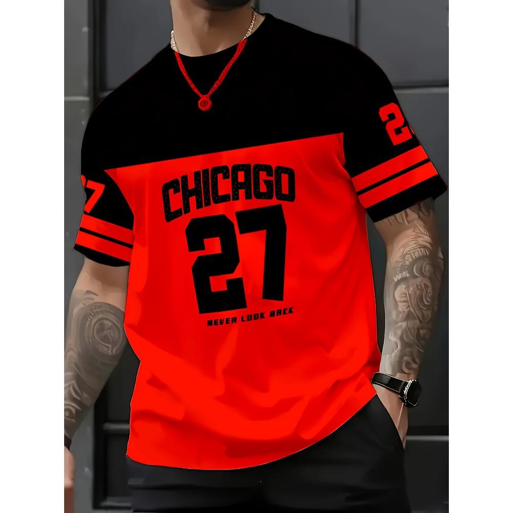 Men s Summer Casual Fashion 3D Digital Printing T-Shirt XS