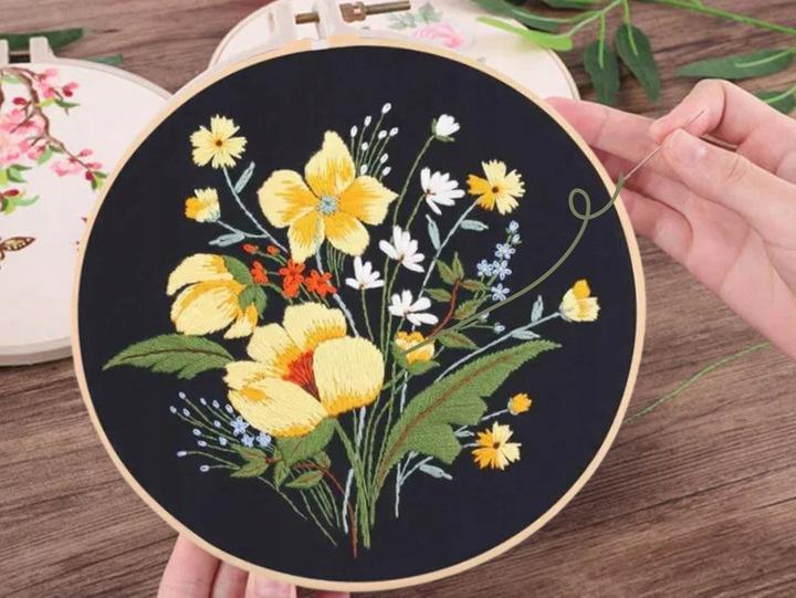 Embroidery Hoop Set 3 Pcs Yellow Flowers [D-Zh5]