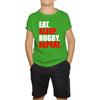 Essen Schlafen Rugby Wiederholen Rugby-Pokal Europäische Unterstützung Welt Sechs-Nationen-Meisterschaft Kinder T-Shirt