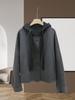 2025 Autumn/Winter Petite Hooded Wool Coat with Slimming Batwing Sleeves