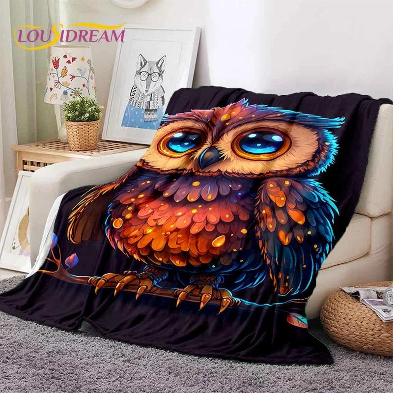 

3D Cute Owl Eagle Birds Cartoon Soft Flannel Blanket for Beds Bedroom Sofa Picnic,Throw Blanket for Cover Outdoors Leisure Gift 75x90cm( 29x35in )