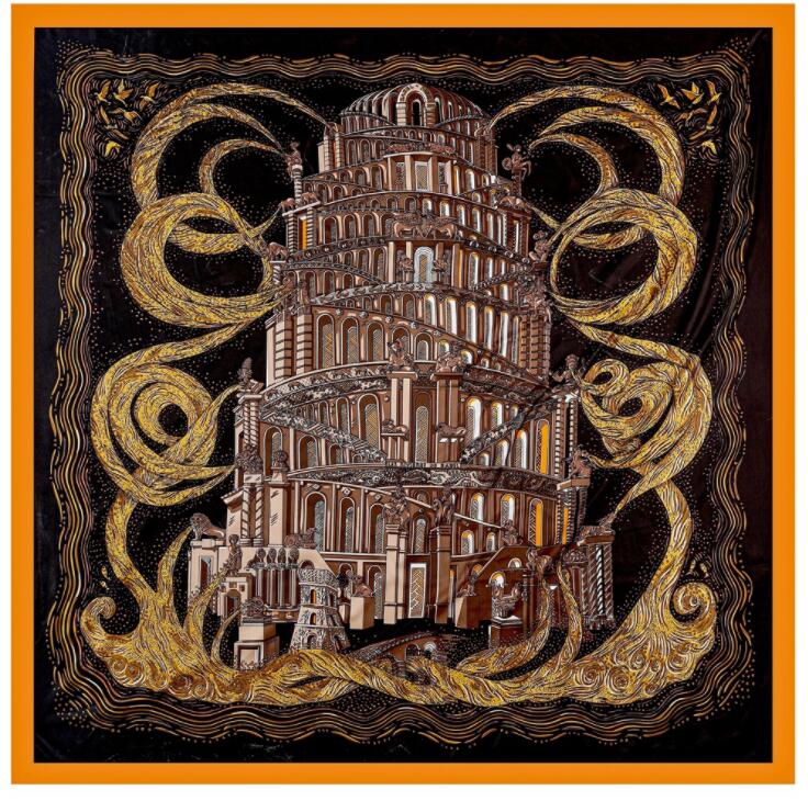 New Luxury Brand Silk Scarf Women Print Square Shawl Hijab Scarfs Female Fashion Shawls Scarves For Ladies 130*130cm