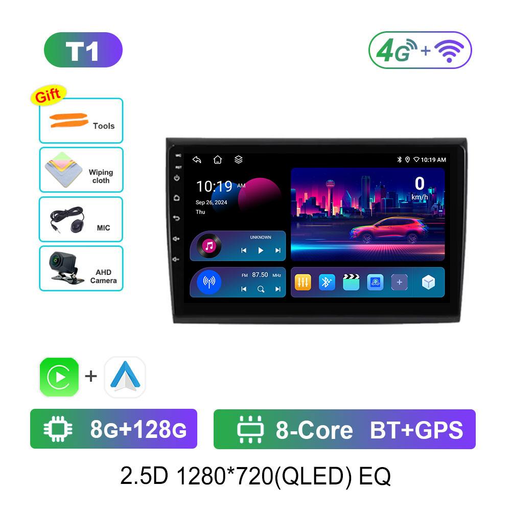 GPS Navigation Android 14 for Fiat Bravo 198 2 II 2007 - 2014 Car Video Multimedia Player Split Screen 4G BT DSP Stereo WiFi