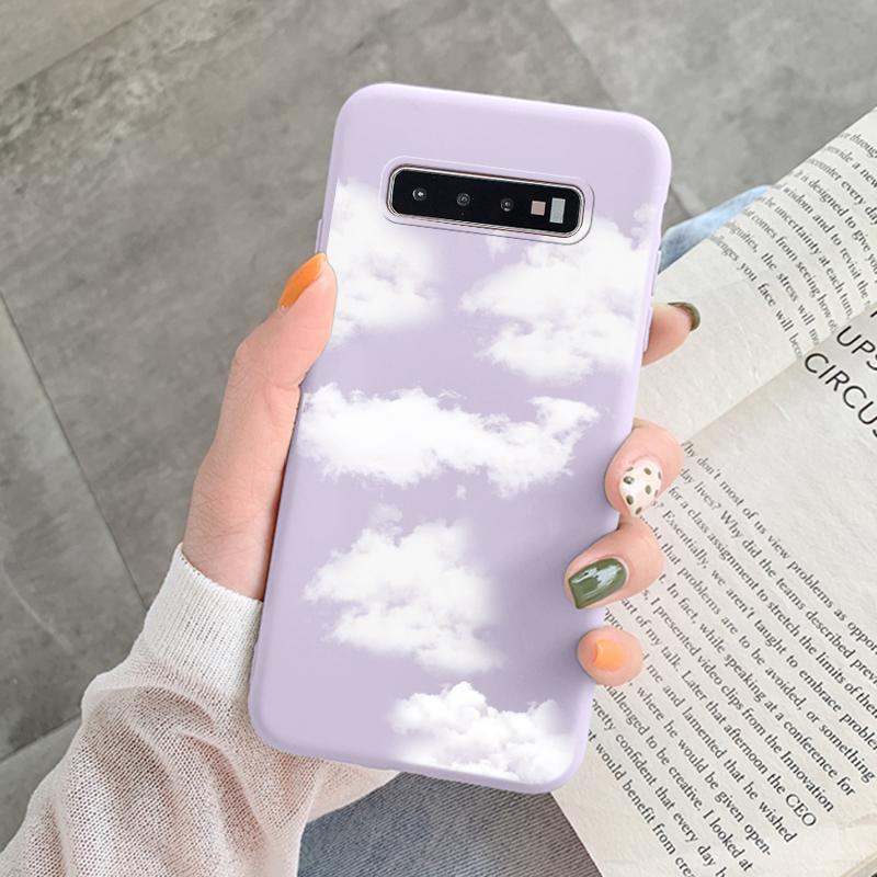 Case For Samsung Galaxy S10 Plus S 10 S10E Cover Cloud Graffiti Illustration Kanagawa Label Silicone Fundas For Samsung S10 S10e
