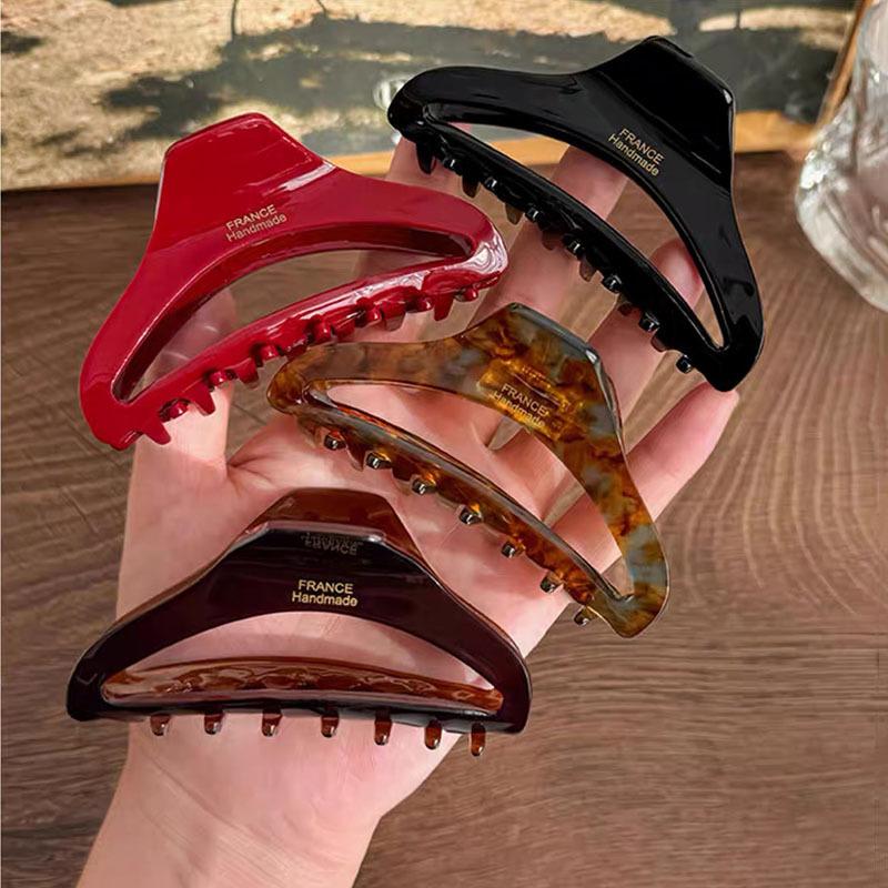 French High Quality Acetate Hollow Hair Claws For Women Girls Sweet Retro Shark Jaw Claw Clip Fashion Hair Ornament Accessories
