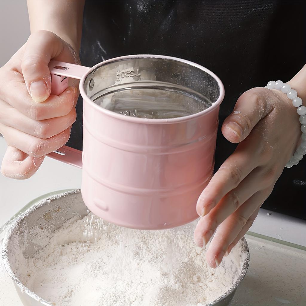 Semi Automatic Flour Handheld Baking Filter Sieve Powder Shaker Kitchen Tool