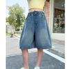 Shorts Jeans de Verão para Meninas Jeans Curtos Azuis para Crianças Calças para Pré-adolescentes Calças Curtas para Crianças Jeans Capris Macios Casuais para Bebês Comprimento do Joelho