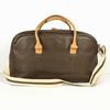 GINZA Kanematsu Leather Boston Bag Shoulder Dark Brown(USED)