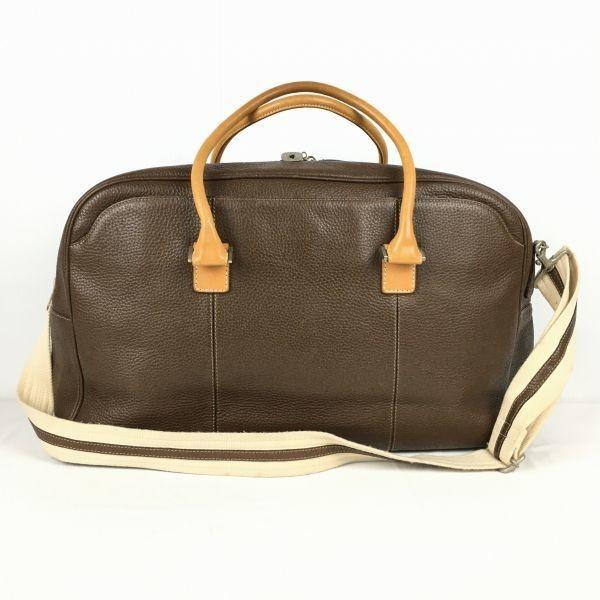GINZA Kanematsu Leather Boston Bag Shoulder Dark Brown(USED)