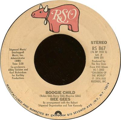7inch Record BEE GEES - Boogie Child RS867 RSO 1976 UK Soul/Funk Used
