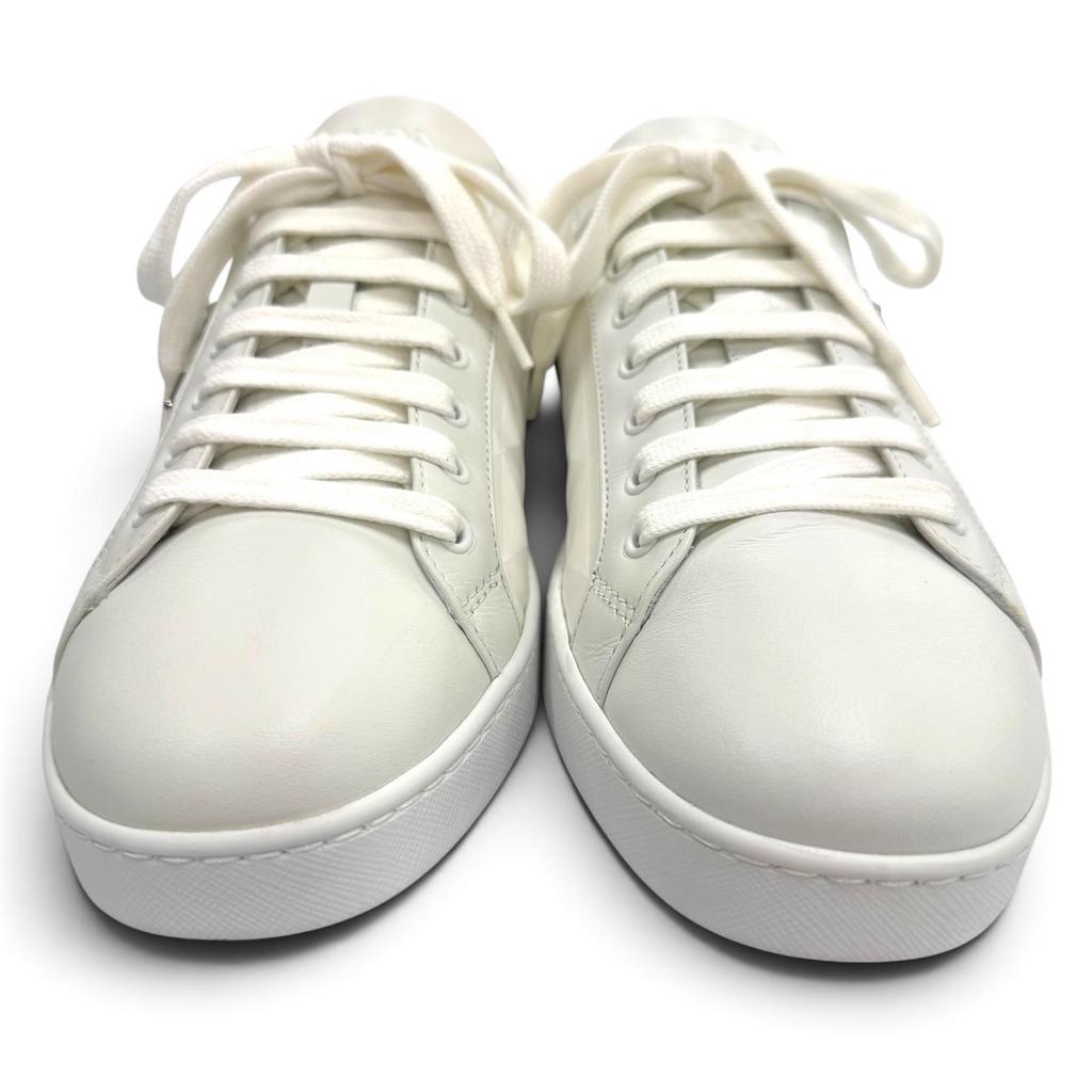 Excellent PRADA Low Cut Sneakers White Nylon Mens 7.5 2EE376 Used