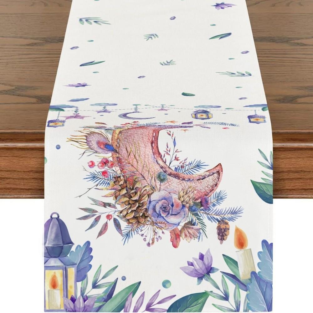 Vintage Ramadan Table Runner Washable Ramadan Decorations  Muslim Party Supplies