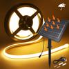 DC 24V Solarbetriebenes COB Neonband Wasserdicht 3000K 4000K 6000K 320 LEDs/M Haus Garten Dekoration Flexibles Band Seil LED-Licht