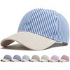 NEUE Mode Koreanischer Stil Gestreiftes Weiches Oberteil Baseballkappe für Damen Herren Sommer Sonnenhut Outdoor Sport Lässig Unisex Papa Hut