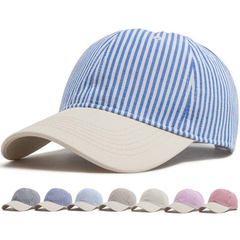 NEUE Mode Koreanischer Stil Gestreiftes Weiches Oberteil Baseballkappe für Damen Herren Sommer Sonnenhut Outdoor Sport Lässig Unisex Papa Hut