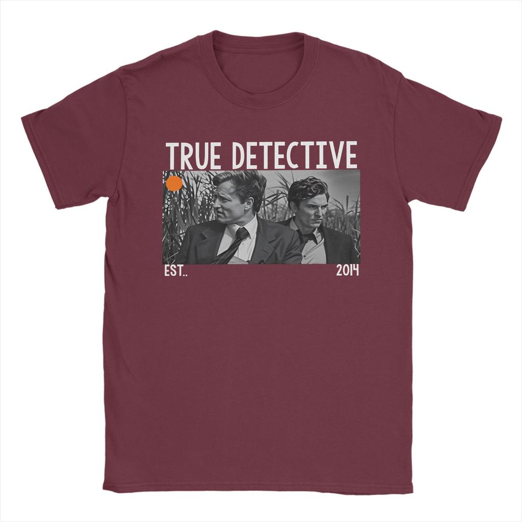 T-shirt Estive True Detective Rust Cohle Marty Hart Hippie 100% Cotone per Uomo Y2K Retro Pattern Manica Corta