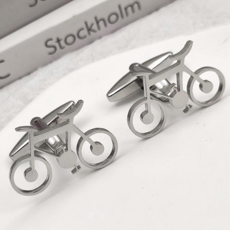 

Popular Clothing Bicycle Cufflinks Athlete High-quality Stainless Steel French Shirt 14k серебряный