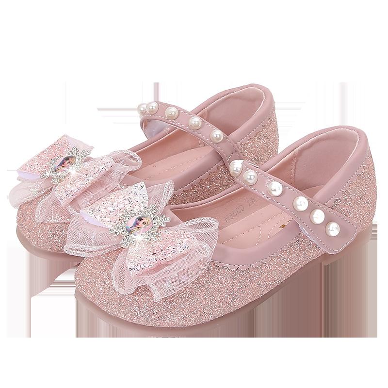 

Summer fashion girls sandals new model little girl s ice princess shoes soft-soled flat crystal shoes available 22 розовый