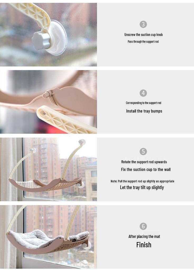 Winter Sunbathing Cat Hammock: Hanging Bed with Suction Cups for Balcony Window