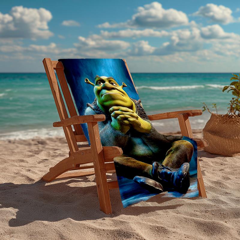 Ultra-Soft Beach Towel with Shrek Theme,Ideal for Pool - Camping, Diving - Perfect Travel Essential, Vibrant Beach Towel.
