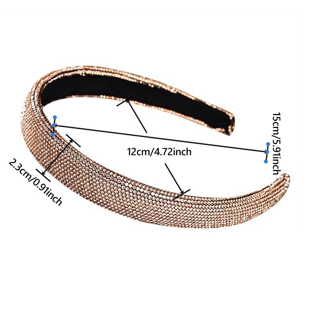 Fashion Sparkling Rhinestone Headband Cute Full Rhinestone Shiny Hair Hoop Sweet Style Velvet Headwear Wash Face