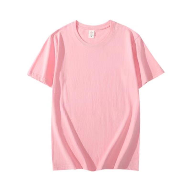 Men's and Women's Slim Fit Xinjiang Cotton T-Shirt: Short-Sleeved White or Black with Summer Logo Print