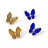 Enamel Drip Butterfly Stud Earrings for Women, Fashionable High-End Stainless Steel PVD Gold, Versatile Retro Design.