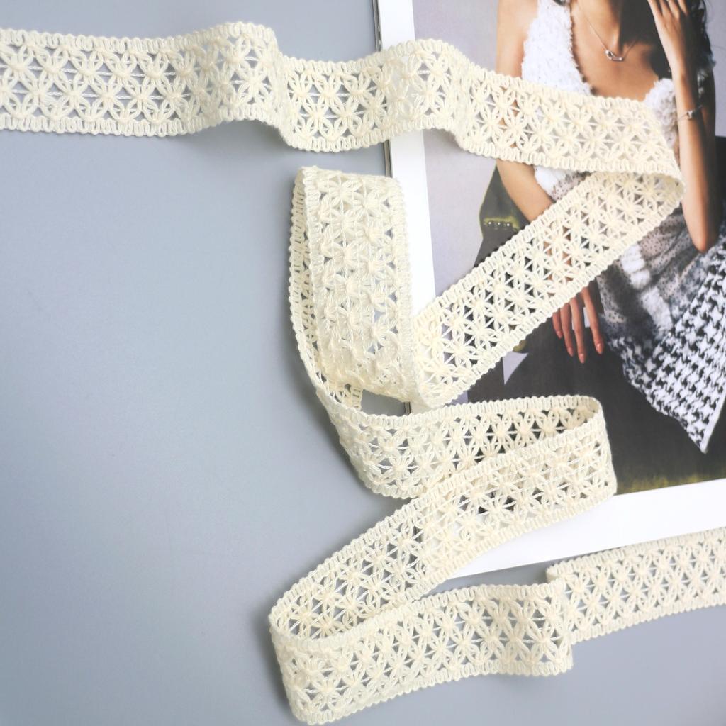 Reis Baumwollfaden Spitze Gehäkelt Jacquard Gurtband, Kleidung Handgemacht DIY Materialien Hochwertige Kinderkleidung Dekoration