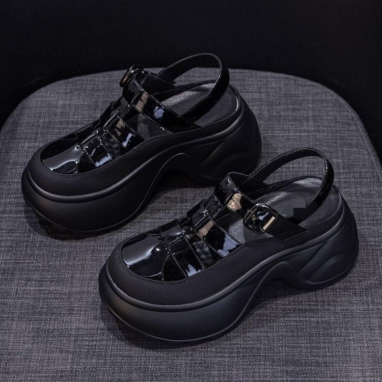 thick-soled Roman sandals women's 2026 summer new hollow breathable casual fashion versatile thick heel heightening women's sandals