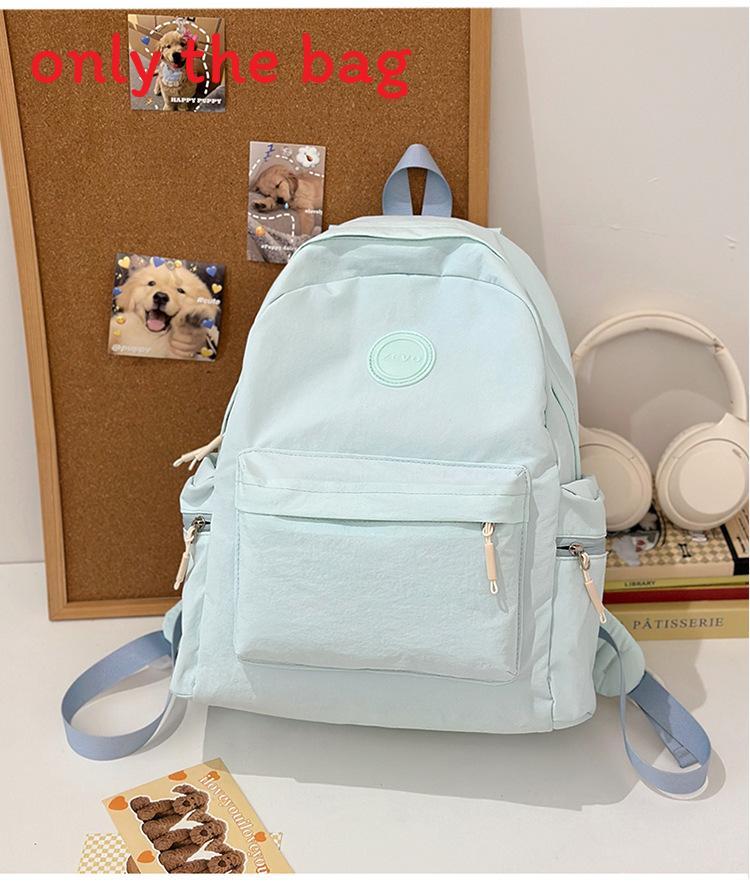 Fashionable Outdoor Ladies Backpack With Alphabet Decoration And Solid Color Design For Commuting
