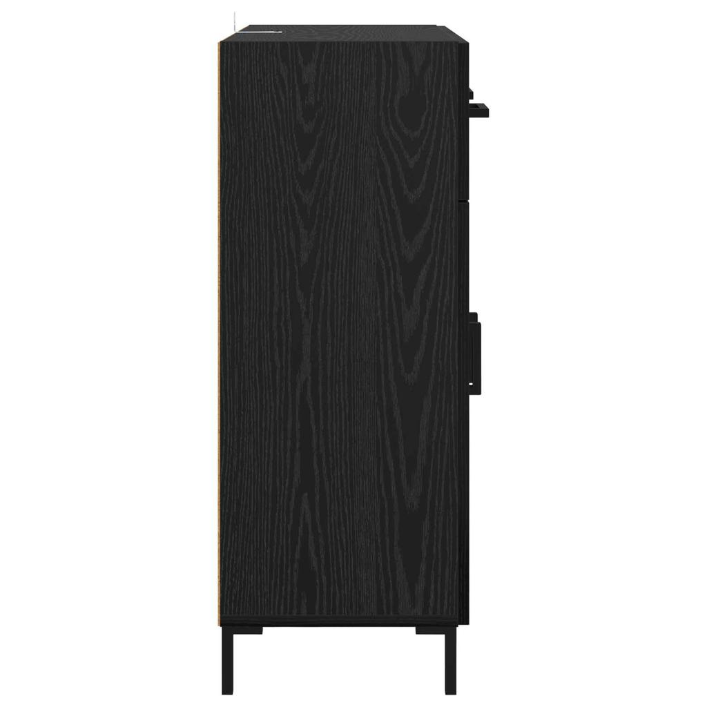Sideboard in Black Oak Look 69.5 x 34 x 90 cm Particleboard