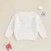 Hand-Embroidered Snowman Knit Sweater - Christmas Cotton, Long Sleeve for Baby Boy/Girl