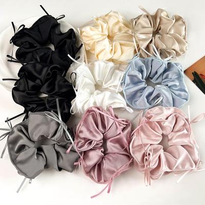 Ribbon BowLarge Intestine Hair Band Girl's Hair Tie Elegant Satin Hair Tie Large Hair Tie Hair Accessory