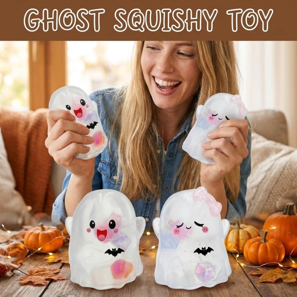 2PCS/SET TPR Ghost Squeeze Toy Cartoon Ghost Fidget Toy Slow Rebound Fidget Toy Desktop Decor